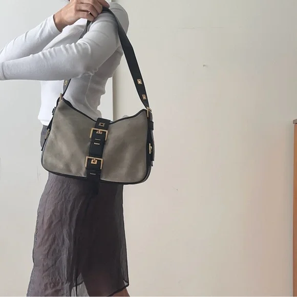 Yves Saint Laurent YSL grey suede bag - Picture 4 of 16